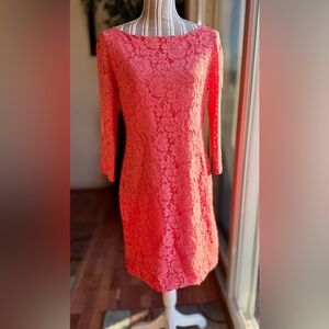 Vince Camuto Vibrant Coral Lace Dress